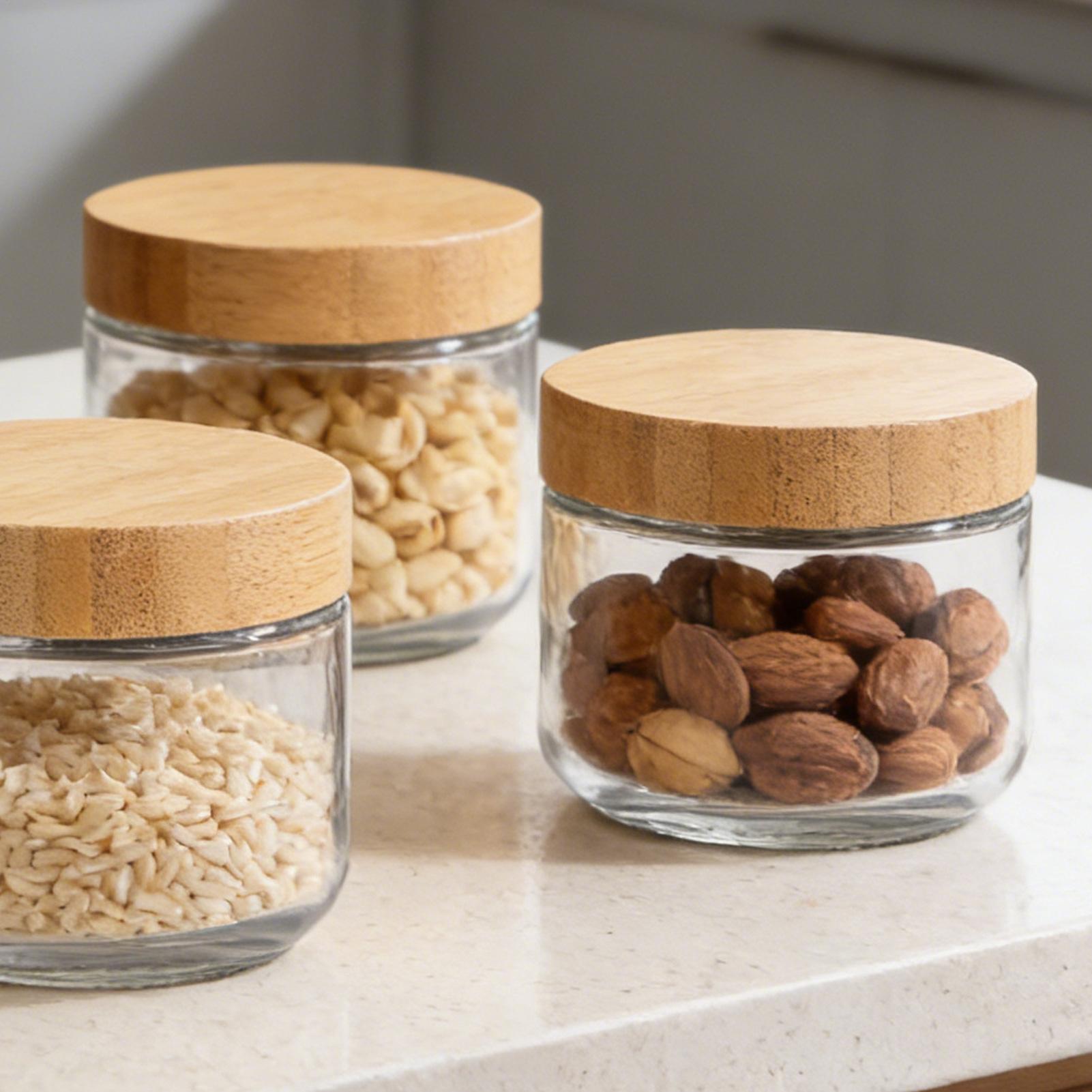Overnight Oat Jar - 4 Stück Glasbehälter mit Luftdichtem Deckel