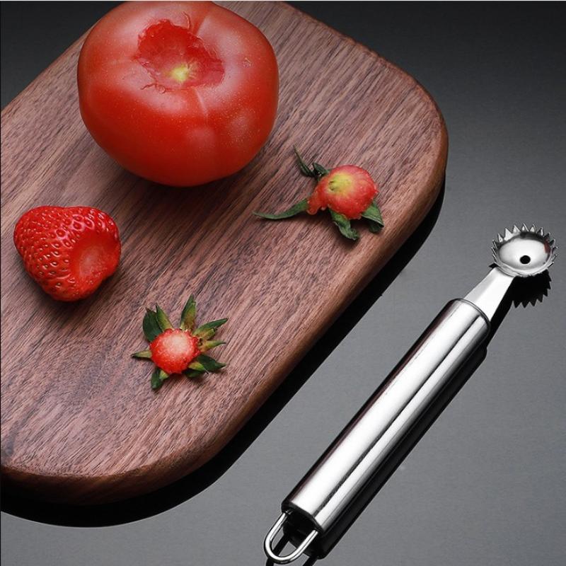 Strawberry Huller - Edelstahl-Tomatenentkerner Multifunktionales Obstschälwerkzeug für Erdbeeren und