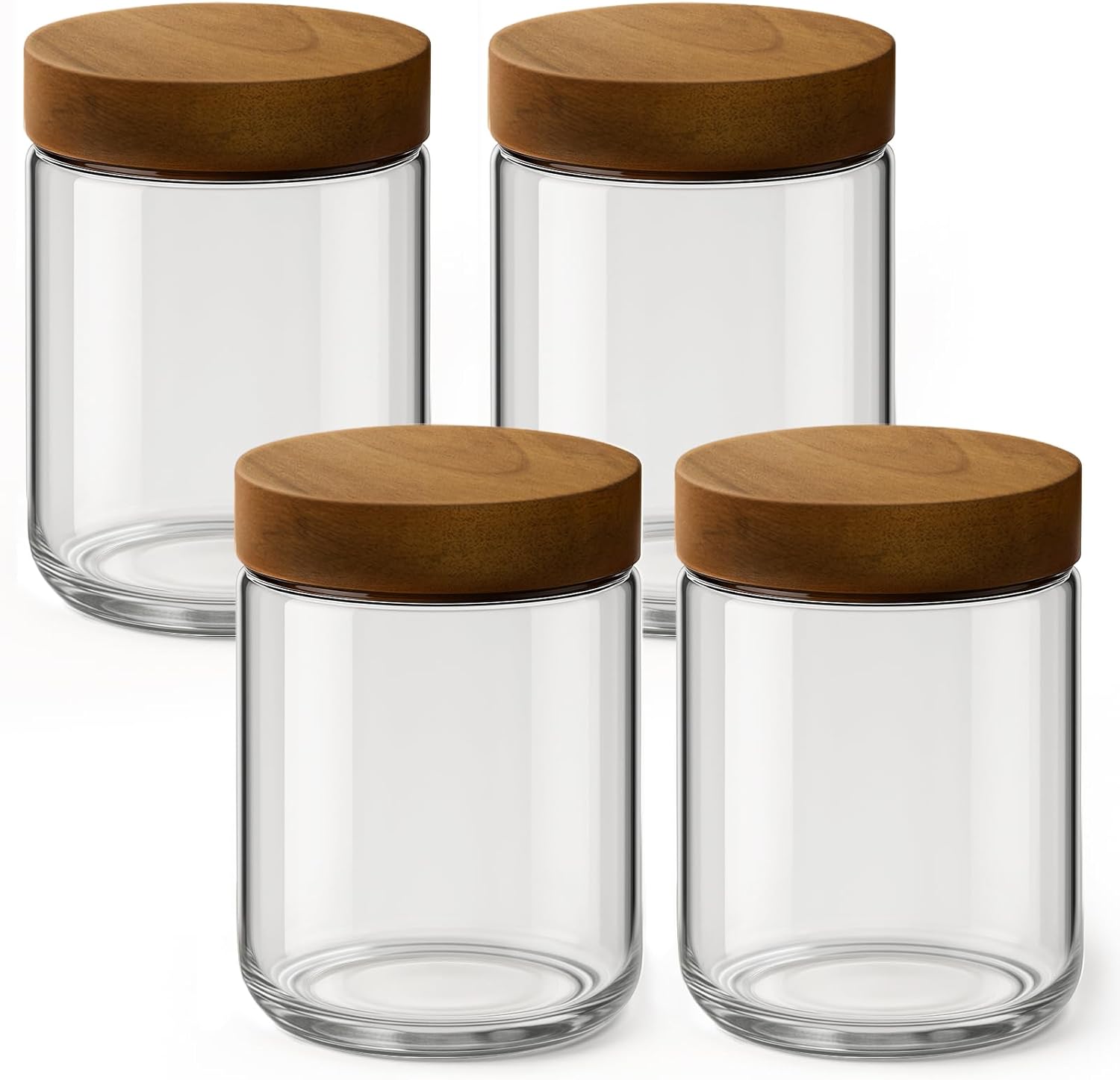 Meal Prep Overnight Oats - 16oz 4er-Pack Overnight-Oats-Behälter mit Deckeln, Glas-Einmachgläser
