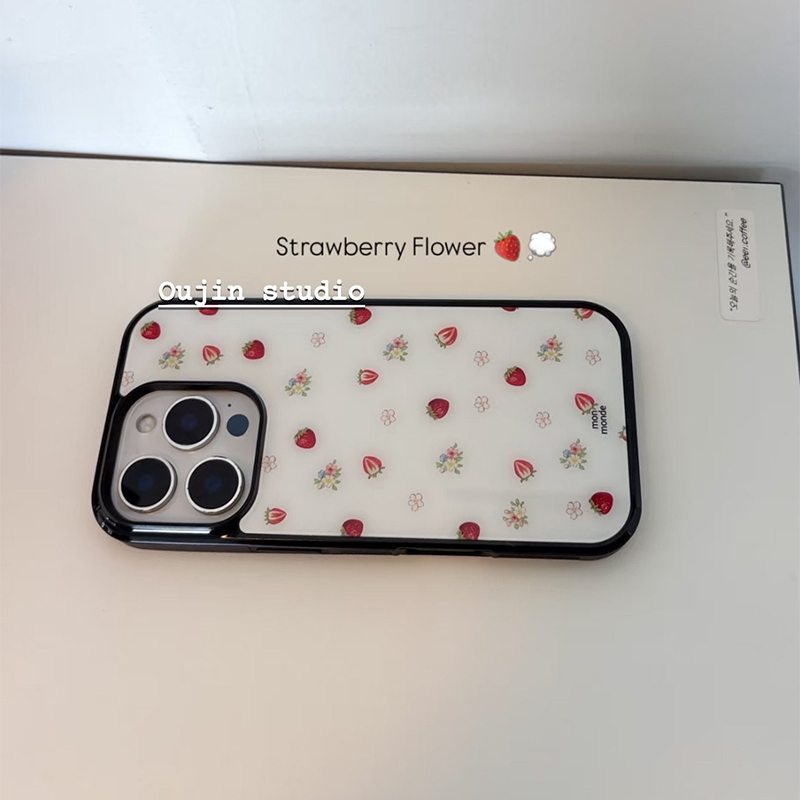 Strawberry Huller - Koreanische Ins Erdbeerblumen Handyhülle für iPhone