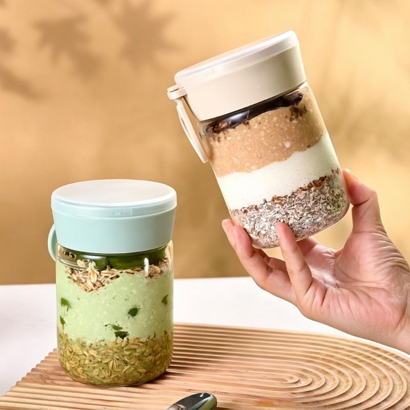 Meal Prep Overnight Oats - Overnight-Oat-Behälter mit Deckel, 20-Unzen-Overnight-Oat-Glas 2/4-Pack, Haferflockenbecher,