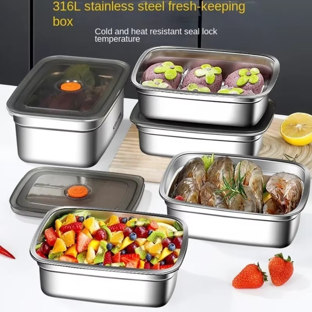 Meal Prep Freezer - Edelstahl Camping Lunchbox Auslaufsichere Mikrowelle Geeignete