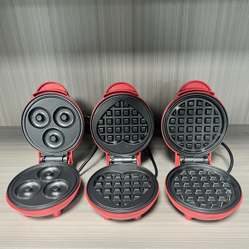 Breakfast Sandwich Press - Multifunktionaler Mini-Herzförmiger Waffeleisen mit Doppelseitiger Heizung,