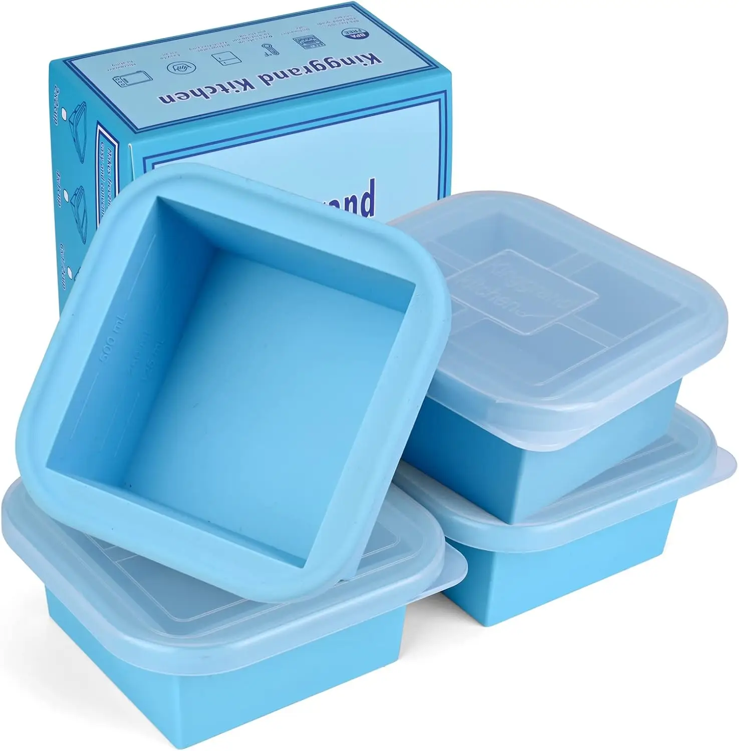 Meal Prep Freezer - 1/2 Tassen Silikon-Suppen-Gefrierschrank-Tabletts, Box, Würfel, Küche,