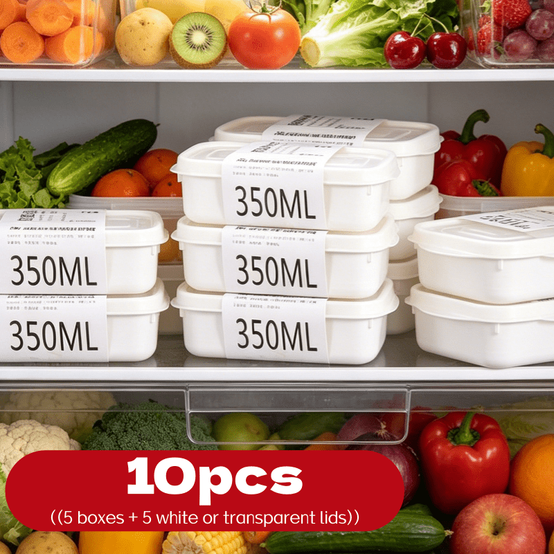 Meal Prep Freezer - 10-teiliges Wiederverwendbares Stapelbares Lebensmittel-Aufbewahrungsboxen-Set 5 Behälter