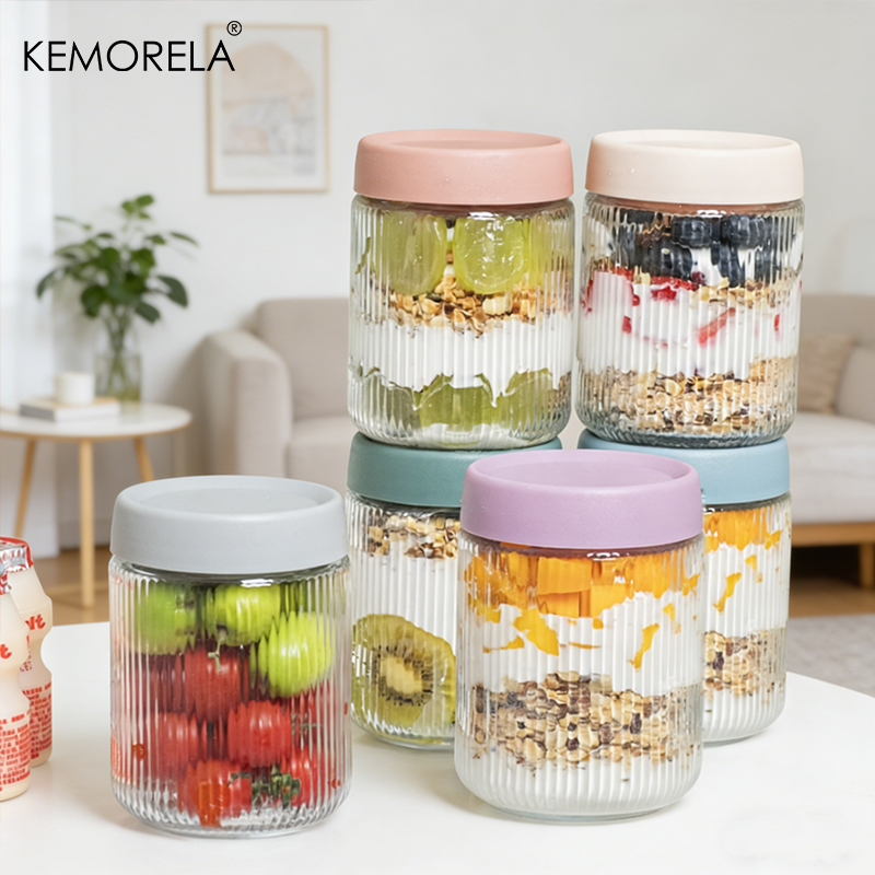 Meal Prep Overnight Oats - 1 Stück Luftdichtes Glas-Frischhaltegefäß | Auslaufsicherer