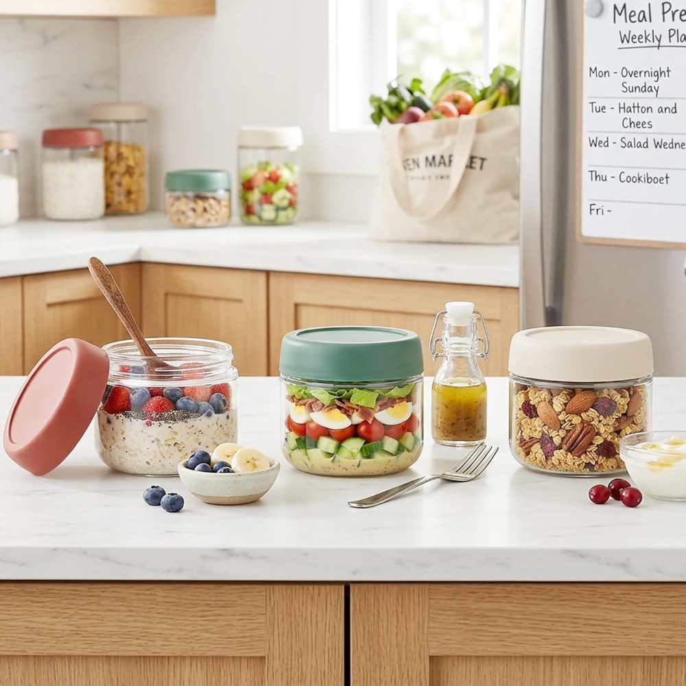 3er-Pack Glasbehälter für Over – Meal Prep Overnight Oats Bewertung und Preis