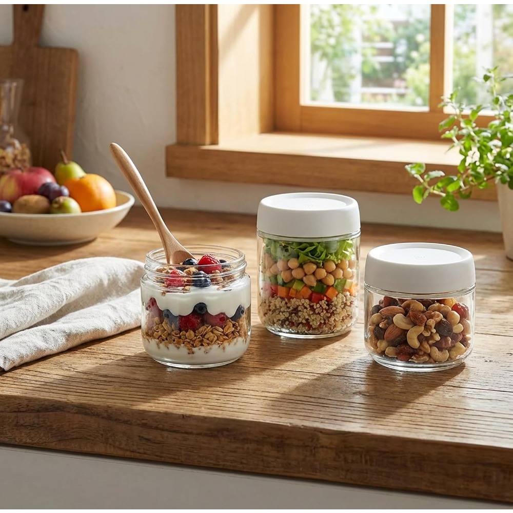 3er-Pack Glasbehälter für Over – Meal Prep Overnight Oats Bewertung und Preis