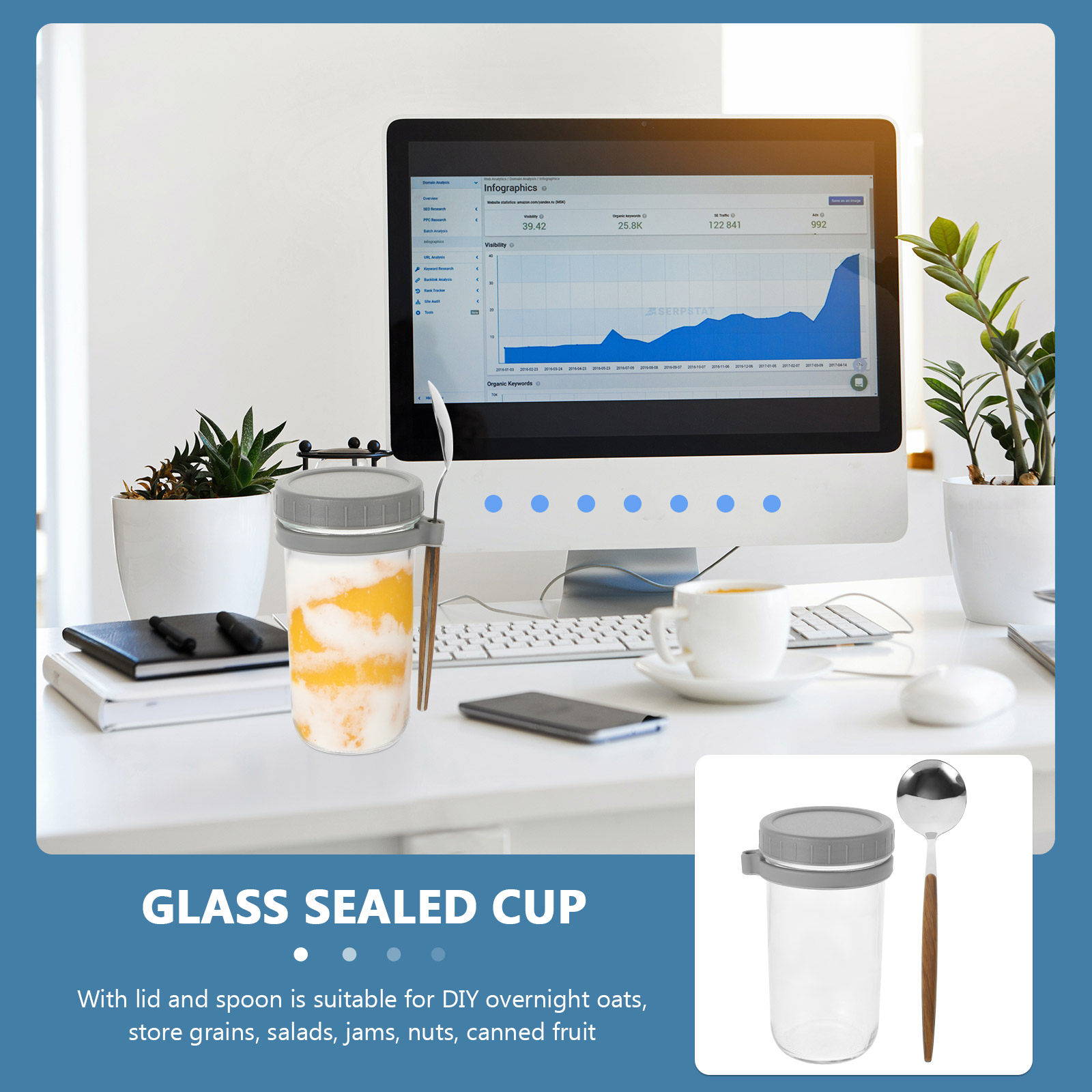 1 Set Stilvoller Glas-Vorratsb – Overnight Oat Jar Bewertung und Preis